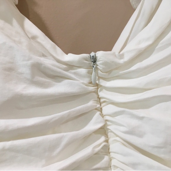 Zara bloggers favorite ruffle sleeve lined blend ruched lace up mini dress - Picture 15 of 16